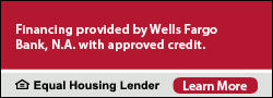 Financing provided by Wells Fargo Bank, N.A. with approved. Click to learn more. 